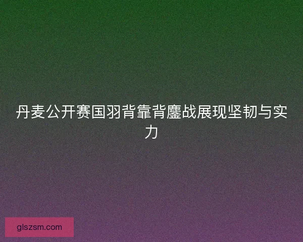 丹麦公开赛国羽背靠背鏖战展现坚韧与实力