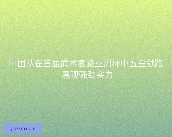 中国队在首届武术套路亚洲杯中五金领跑 展现强劲实力